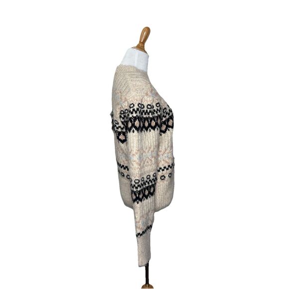 ASTR The Label Fair Isle Chunky Knit Nordic Wool Blend  Sweater Womens Large - Picture 4 of 7
